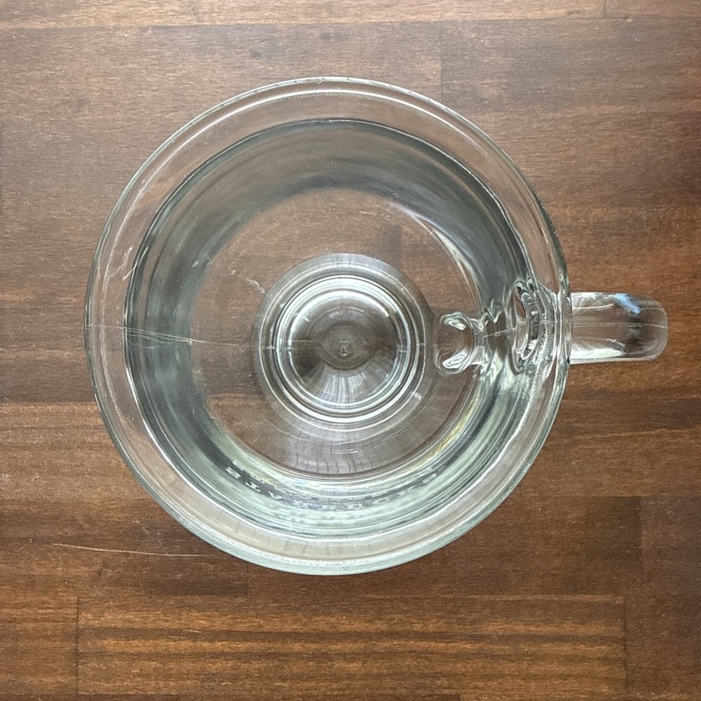 Starbucks, Coffee Or Tea Clear Glass Mug Made In The Usa By Anchor Hawkins - Picture 3 of 3